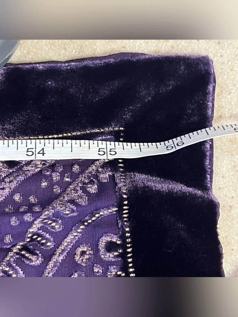 Charter Club Silk Purple Paisley Velvet Burnout Scarf Whimsigoth Witchy